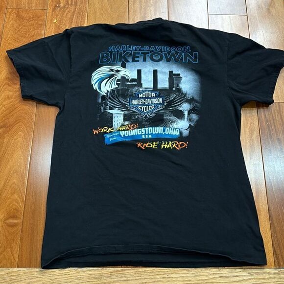 Harley-Davidson Youngstown Men's Black Short Sleeve size L - Picture 3 of 9
